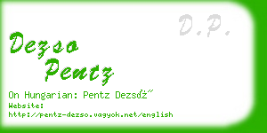 dezso pentz business card